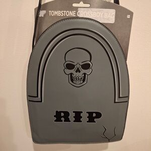 Gray Tombstone RIP Crossbody Bag NWT Crossbody Gray Zipper